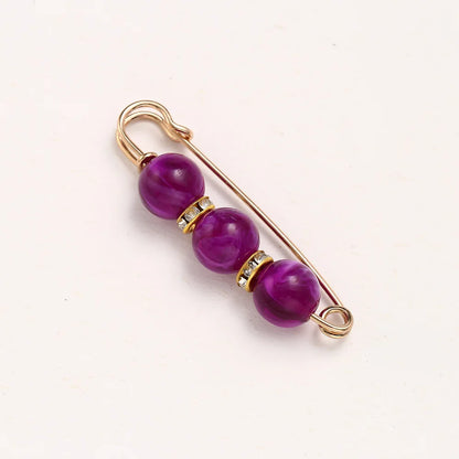 Women New Cute Imitation Pearl Rhinestone Brooch Anti-lighting Skirt Waist Pin Fashion Jewelry Accessories Gifts - 5.8CM 2205