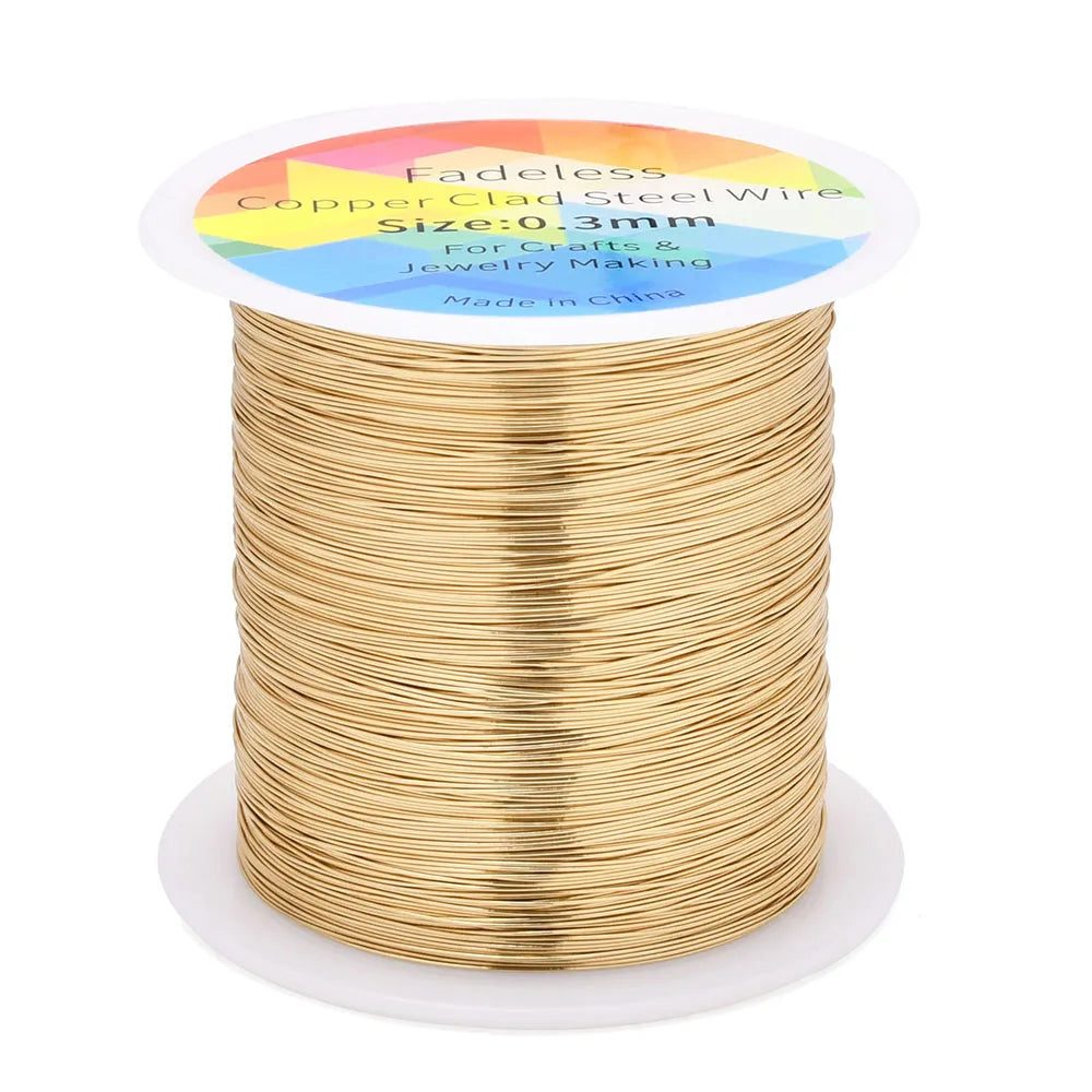 100m/328ft Fadeless Copper Clad Steel Wire Bendable Metal Sculpting Wire for Craft Floral Jewelry Making 0.3/0.4mm