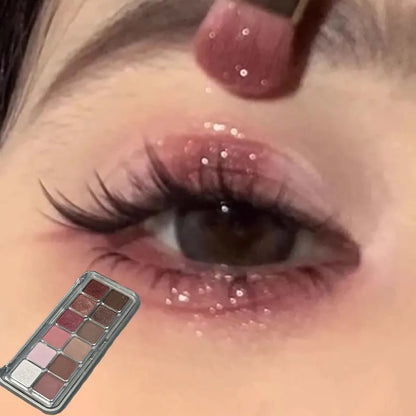 Sexy Rose Wine Red Brown Glitter Eyeshadow Saturation Soft Matte Grey Pink 12 Color Eye Shadow Makeup Palette Eye Contour Mak