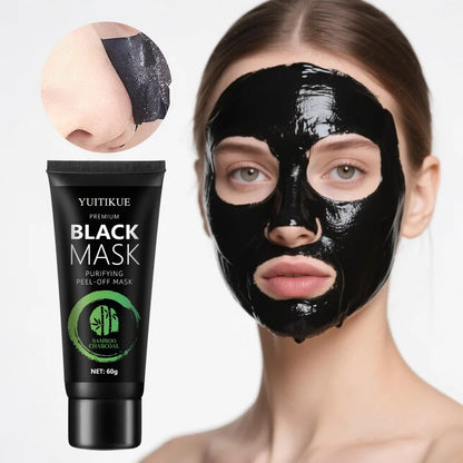 Bamboo Charcoal Blackhead Mask - Tear-off Mask contains ascorbic acid, hyaluronic acid, moisturizing and oil control, cleansi
