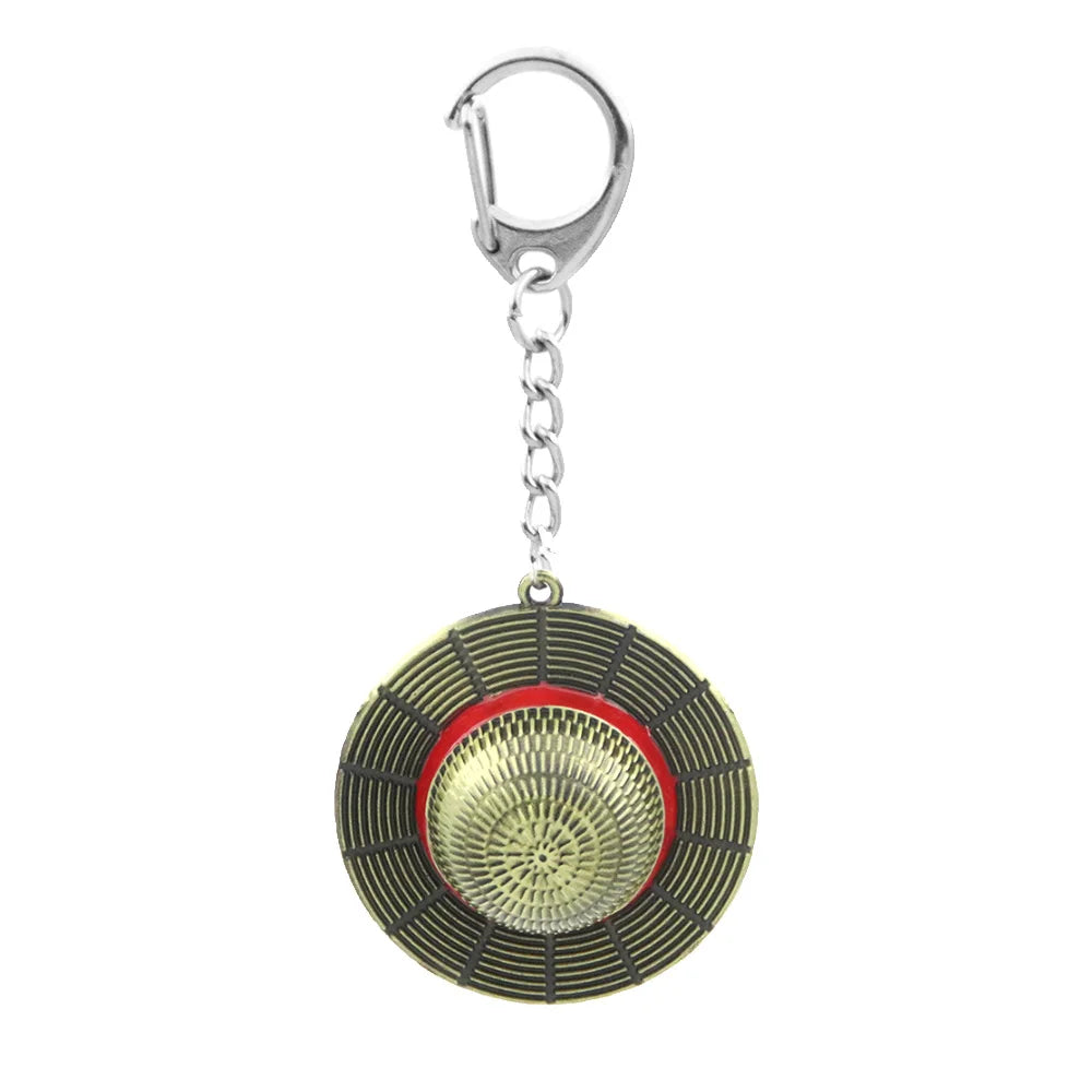 Classic Anime Keychain Straw Hat Pendant Metal Key Chains For Fans Cosplay Keyrings Accessories Jewelry - Big size B