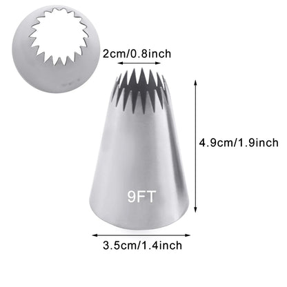 7FT 8FT 9FT Cake Decorating Tips Set Russian Open Star Piping Nozzles Tips Cupcake Cookies Icing Piping Pastry Nozzles