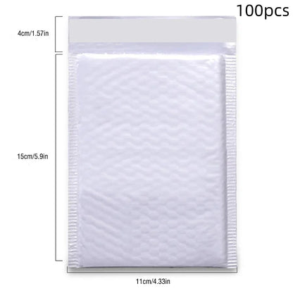 100Pcs White Bubble Envelopes With Bubble Buffering And AntiCollision SelfAdhesive Sealing Strips For Express Packaging