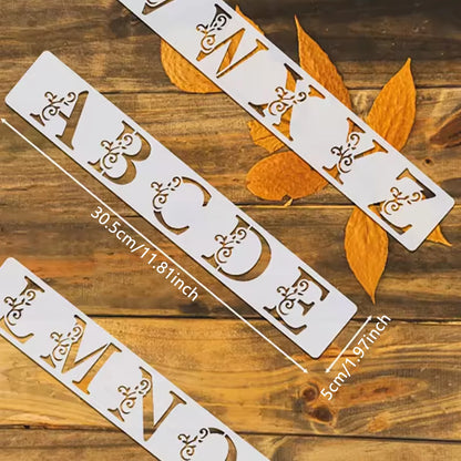 5pcs Leaf-Wrapped Letter Painting Templates | Reusable, Washable, Sprayable, Ideal for Handicrafts, Slim Cutting Decorations