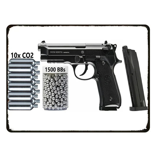 Vintage HD Pistol Metal Sign, Retro Wall Decor for Home Bar Club Man Cave
