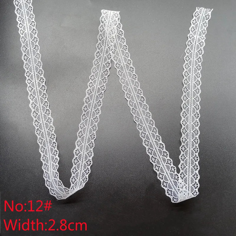 10 Yards 38 Kinds of White Lace Ribbon African Lace Fabric DIY Webbing Decoration Gifts Packing Sewing Clothes Material Craft