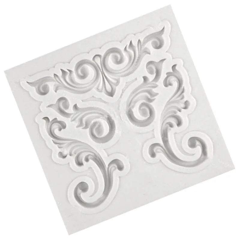 Sugarcraft Border Silicone Mold Baroque Scroll Relief Cupcake Topper Fondant Cake Decorating Tools Candy Chocolate Gumpaste M