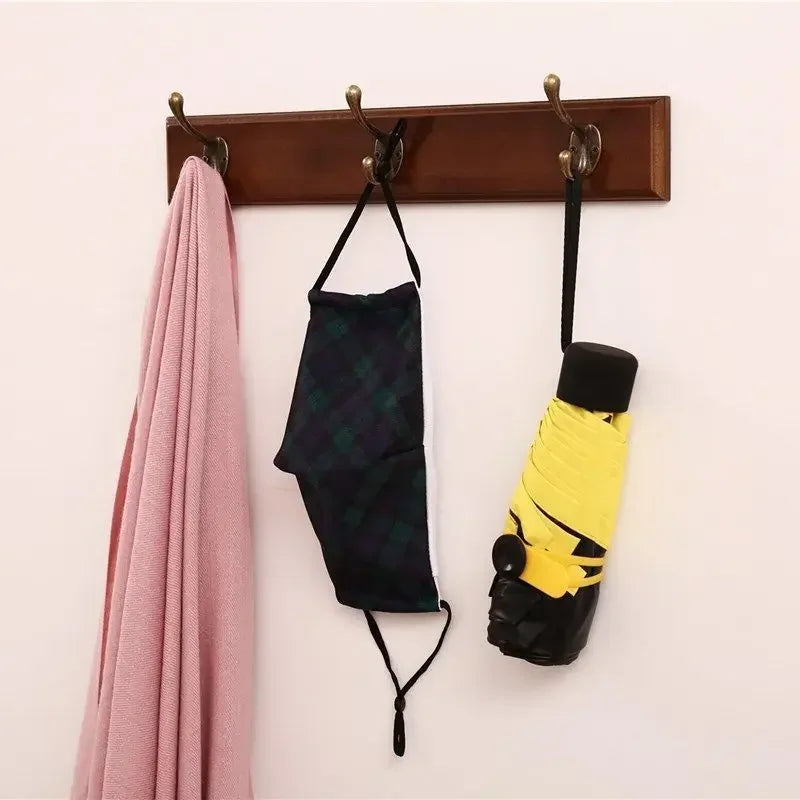 Wall Mounted Solid Wood Coat Rack with Hooks Hats Clothes Hanger Closet Organizer Perchero Furniture for Hallway Entrance Dec