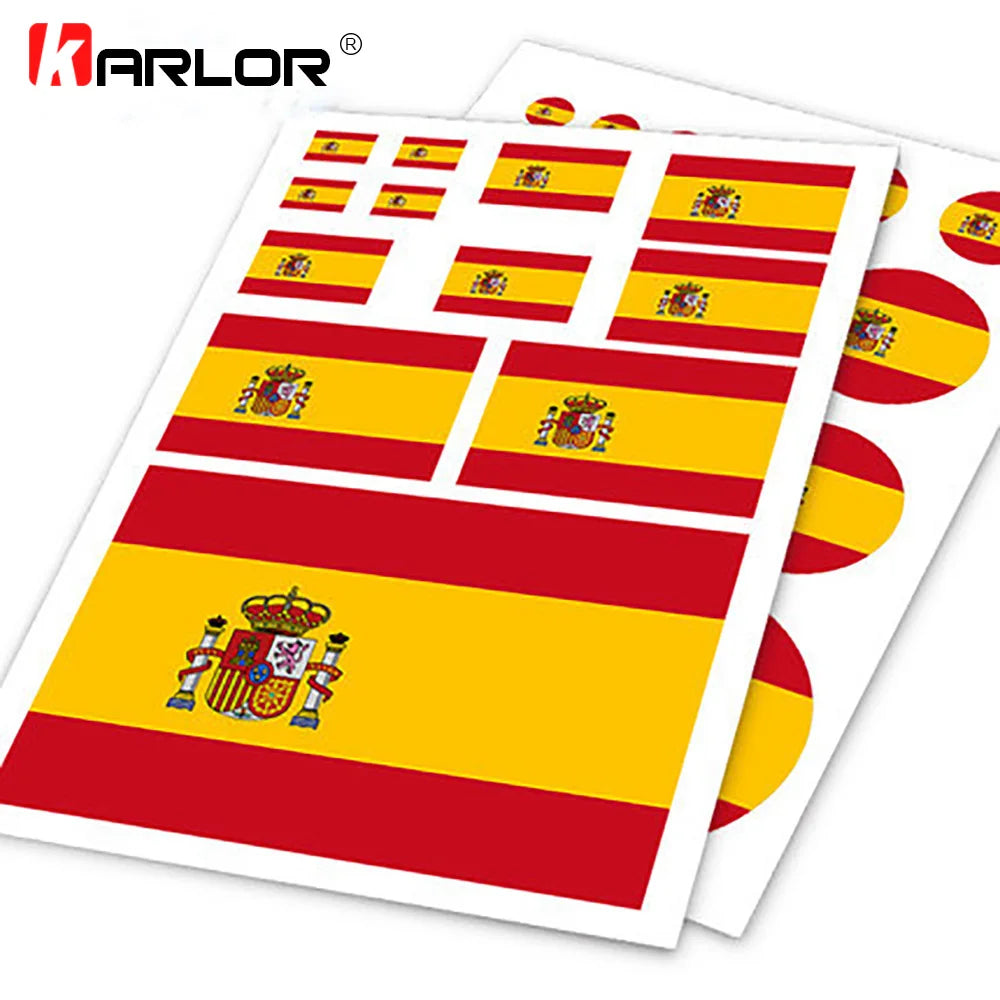 Spanish Flag Espanol Spain ESP Ho Car Auto Motorcycle Decal Set Sticker Scratch Off Cover Ipad Notebook Laptop Handy Car Styl