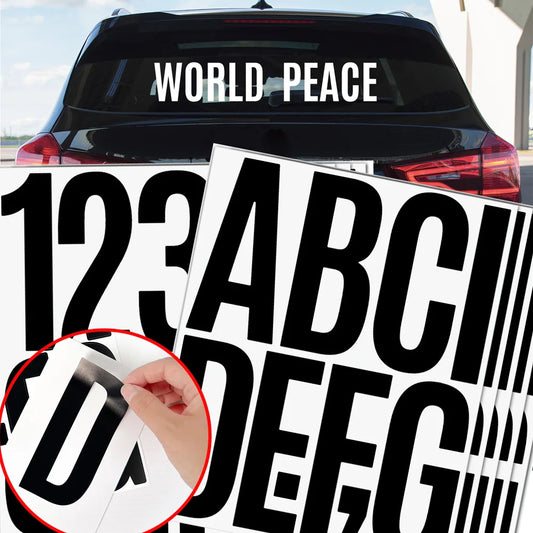 4 Sheets 5 Inch Big Alphabet Letter Numbers Stickers Removable Waterproof Letter Stickers for Car Mailbox Home Shop Office De