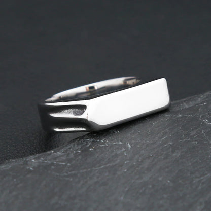 Fashion 316L Stainless Steel Simple Rings For Men Women Punk Hip Hop Square Band Flat Top Signet Ring Charm Party Jewelry Gif