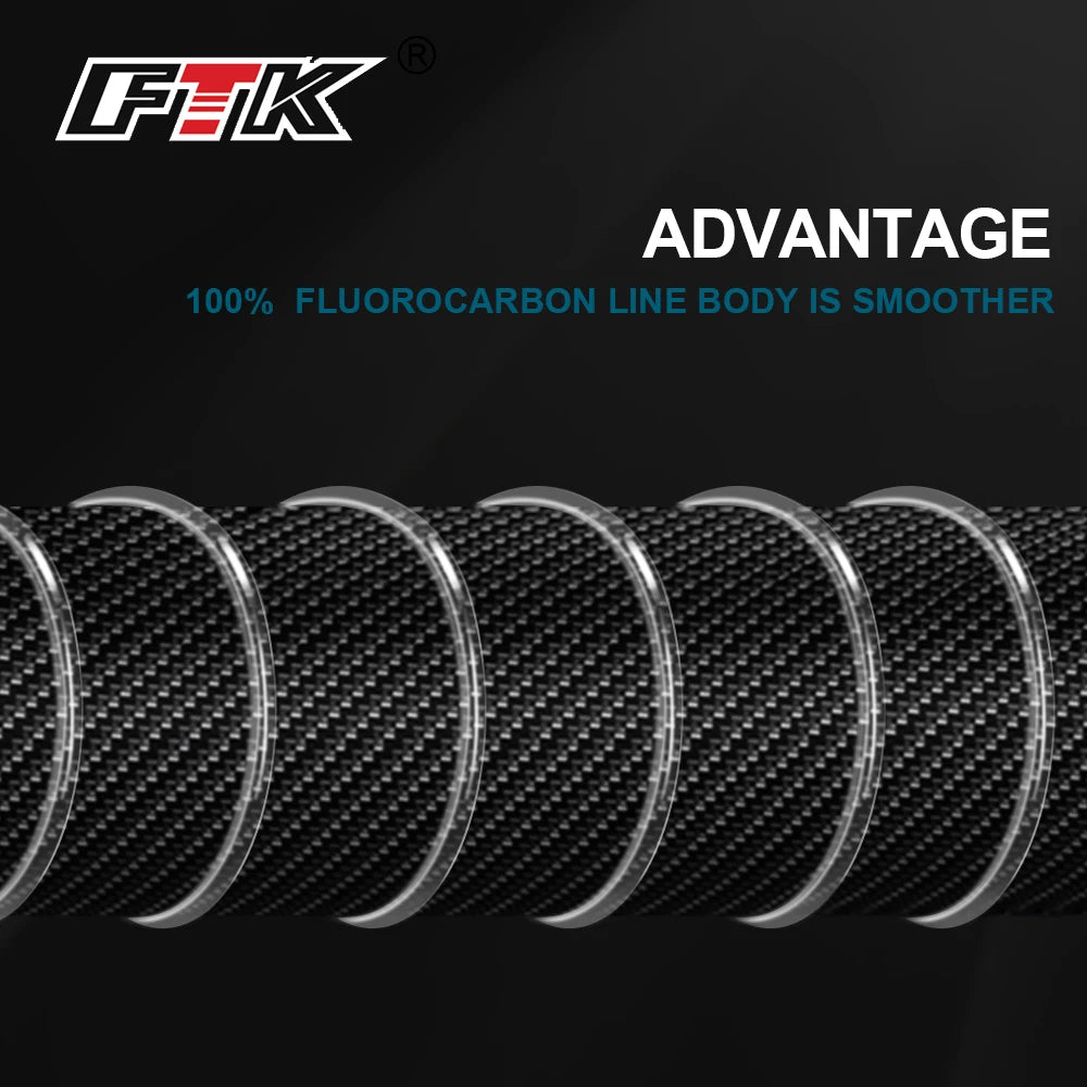 FTK 100m 4.13-34.32LB Fluorocarbon Fishing Lure Line Carbon Fiber Leader Fly Fishing Line Super Soft Line Pesca