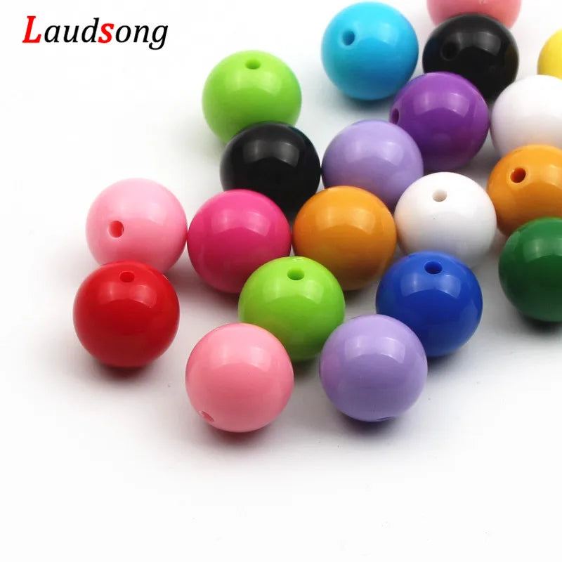6/8/10/12/14/16/18/20mm Bubblegum Colorful Spacer Beads Round Loose Acrylic Beads For Diy Bracelet Necklace Jewelry Making