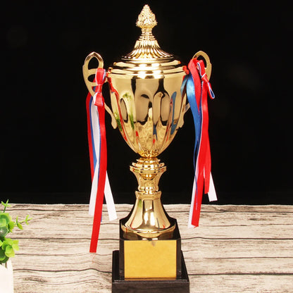 Sports Games Gold Trophy Awards Champion Metal Model Small Prize Cup with Lid School Rewarding Supply Winner Award Trophy Toy