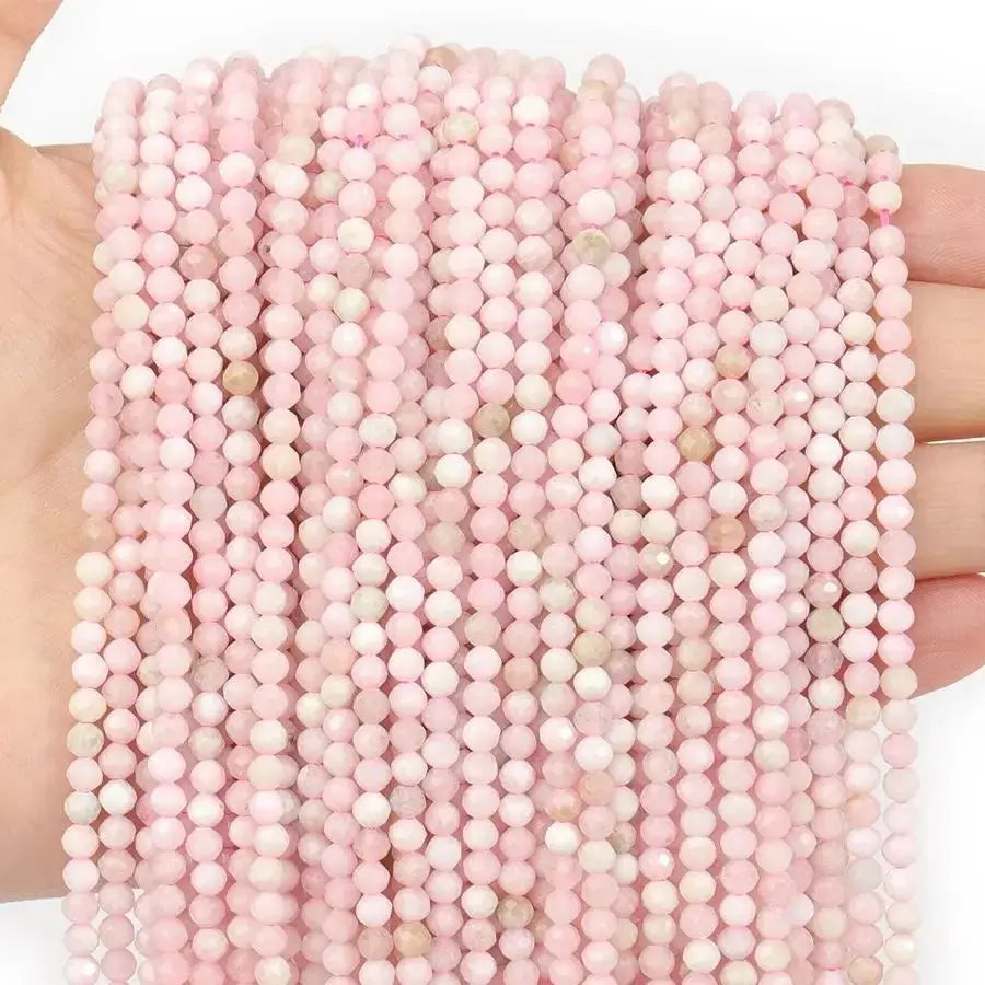 Faceted Natural Stone Beads Faceted Amazonite Aquamarine Opal Labradorite Loose Spacer Bead For Jewelry Making 2 3 4mm