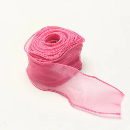 10Yards Fishtail Chiffon Ribbon Wavy Edged Organza Ribbon For DIY Crafts Bouquet Gift Wrapping Wedding Decoration Sewing Acce