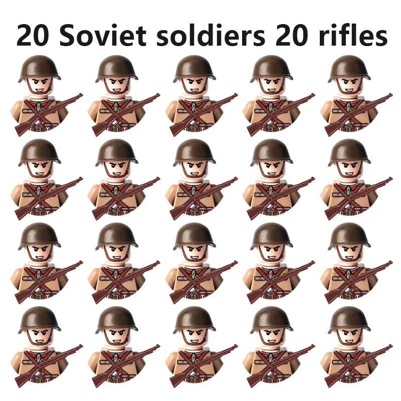 Multi-style military soldiers mini character building blocks DIY assembled building blocks children's collection toys and gif