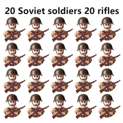 Multi-style military soldiers mini character building blocks DIY assembled building blocks children's collection toys and gif