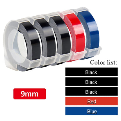 C101 3D Embossing Typewriter Labeling Machine Manual Labeller Compatible Dymo Printer Labels for Dymo 12965 Label Make - 5 mi