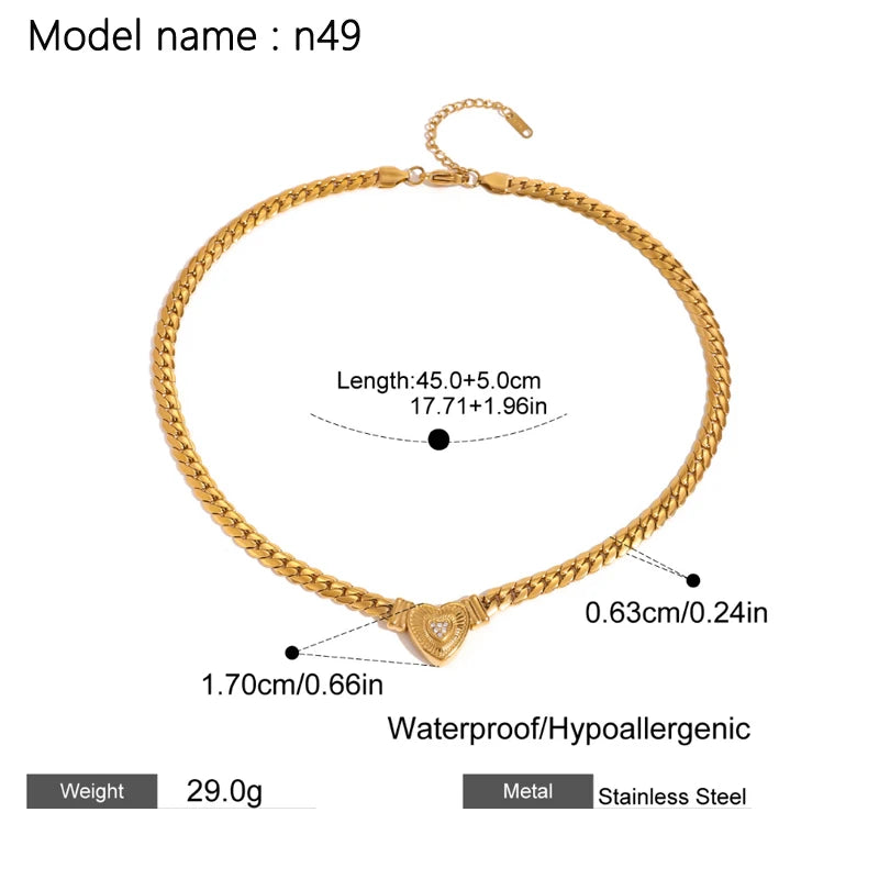 2026 Vintage Necklace On Neck Chain Women's Jewelry Accessories For Girls Clothing Aesthetic Gifts Fashion Pendant - gold n49