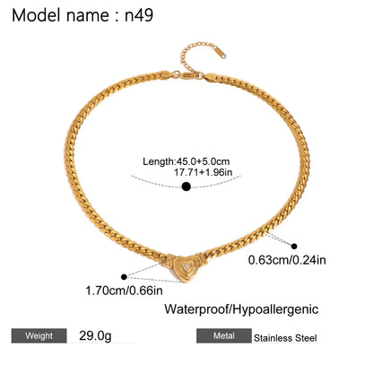 2026 Vintage Necklace On Neck Chain Women's Jewelry Accessories For Girls Clothing Aesthetic Gifts Fashion Pendant - gold n49