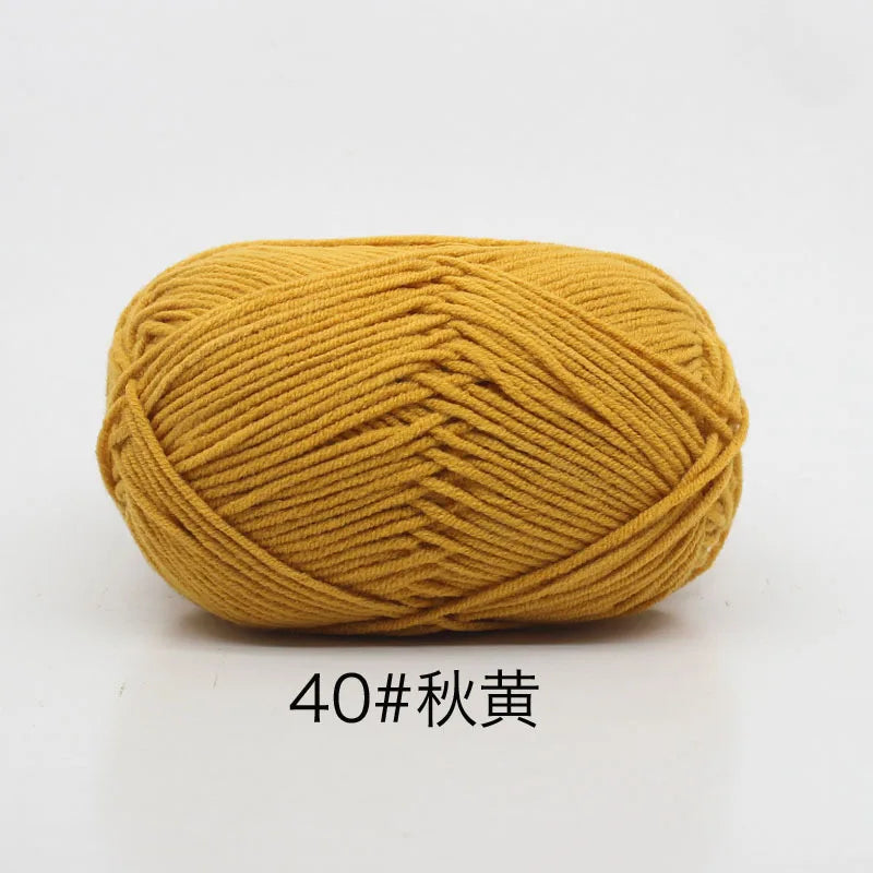 40-50g/Set 4ply Milk Cotton(80%) Knitting Yarn Needlework Dyed Lanas For Crochet Craft Sweater Hat Dolls At Low Price - 40