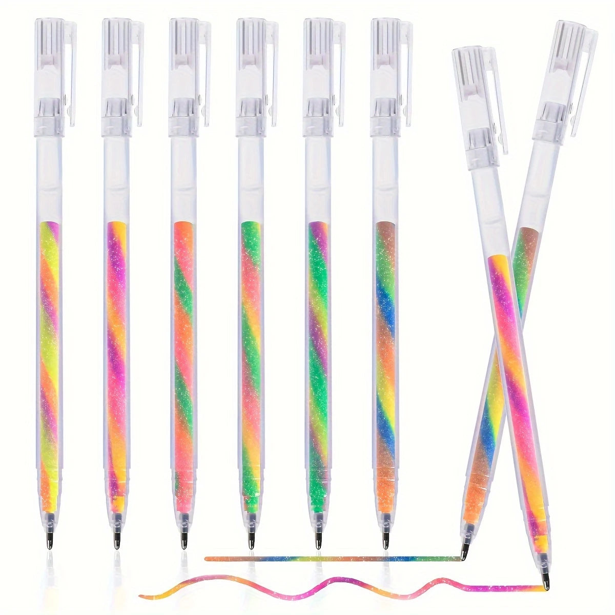 6pcs Glitter Gel Highlighter Pens Set - 1.2mm Vibrant Colors, Smooth Writing, Perfect for Journals, DIY Crafts, Greeting Card
