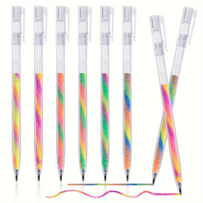 6pcs Glitter Gel Highlighter Pens Set - 1.2mm Vibrant Colors, Smooth Writing, Perfect for Journals, DIY Crafts, Greeting Card