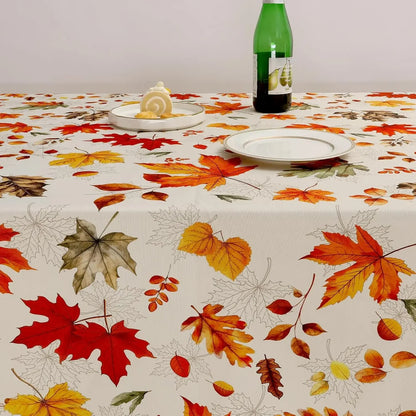 Autumn Maple Leaf Rectangle Tablecloth Table Decor Thanksgiving Waterproof Table Cloth for Wedding Party Thanksgiving Decorat