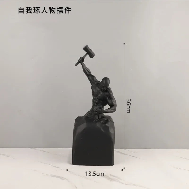 Modern Art Figure Sculptures, Home Decor, Living Room, Carving, Inspiring Soft Decoration, Self Sculpting Figure Sculptures -