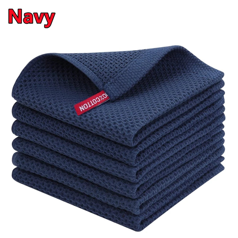 New 100% Cotton Dishcloth Ultra Soft Absorbent Kitchen Towel Household Cleaning Cloth Kitchen Tools Gadgets Wash Cloth Dish R