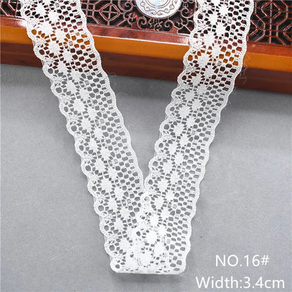 Best Selling 10yards 38kinds Color White Lace Ribbon Woven Band French African Lace Wedding Fabric DIY Clothing/gift Wrapping