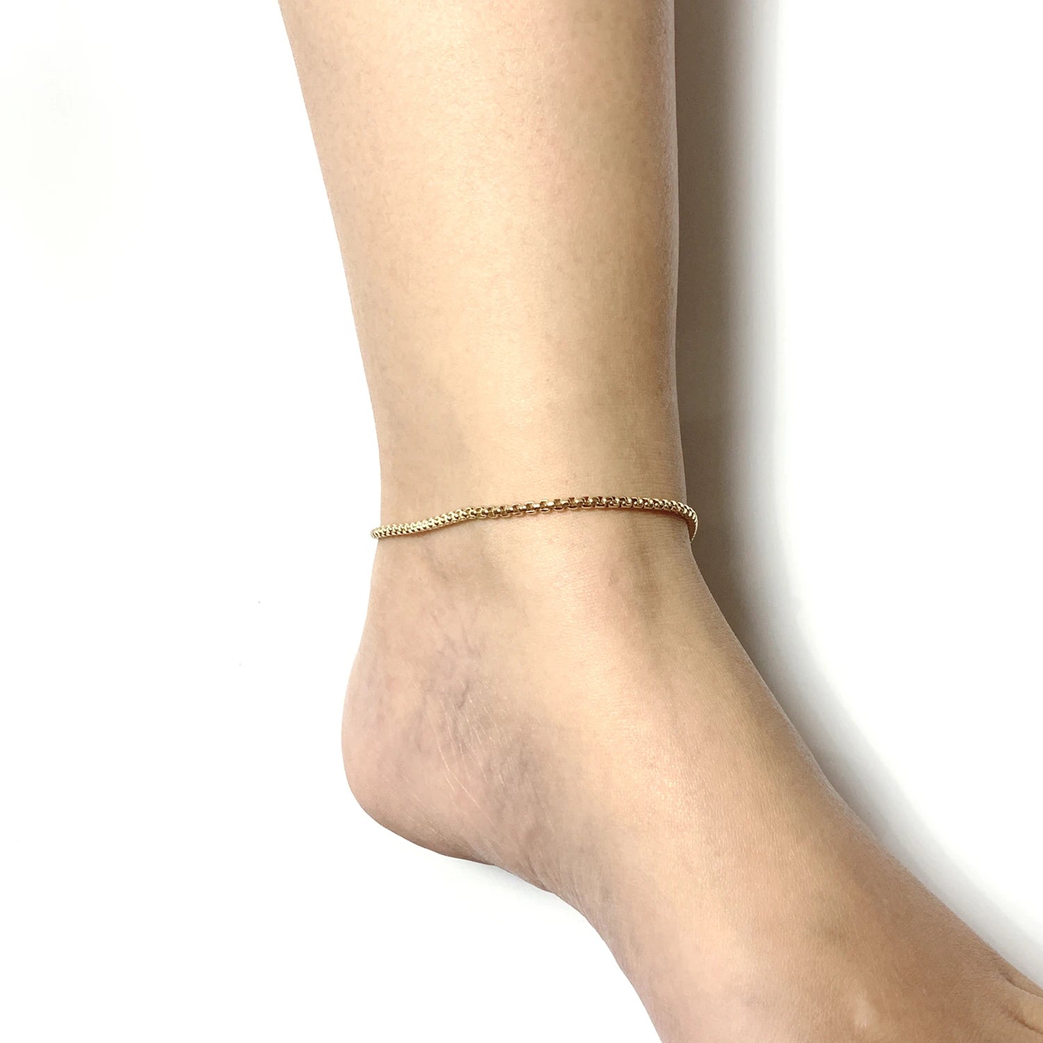 Ankel Bracelets 18K Gold Solid Stainless Steel Anklets For Women Barefoot Sandals ROLO Chain 9/10/11 Inches Waterproof Jewelr