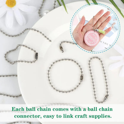100PCS 12cm Bead Chains Fits Key Chain/Dolls/Label Hand Tag Connector For DIY Bracelet Necklace Jewelry Making Accessoris