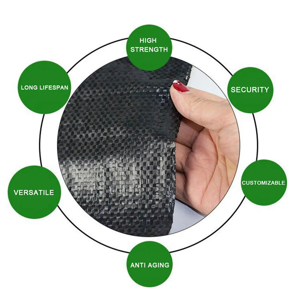 16.4ft/32.8ft PE Woven Weed Control Fabric for Plant Anti Grass Agricultural Mulch Cloth Greenhouse Weeding Mat Water Permeab