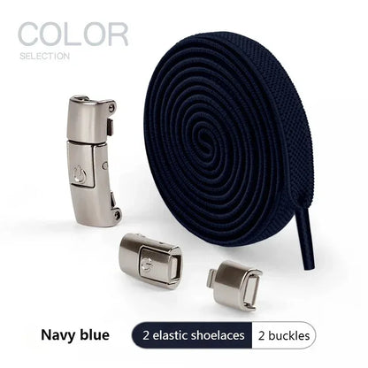 8MM No Tie Shoe Laces Press Lock Shoelaces Without Ties Elastic Laces Sneaker Kids Adult Widened Flat Shoelace for Shoes - Na