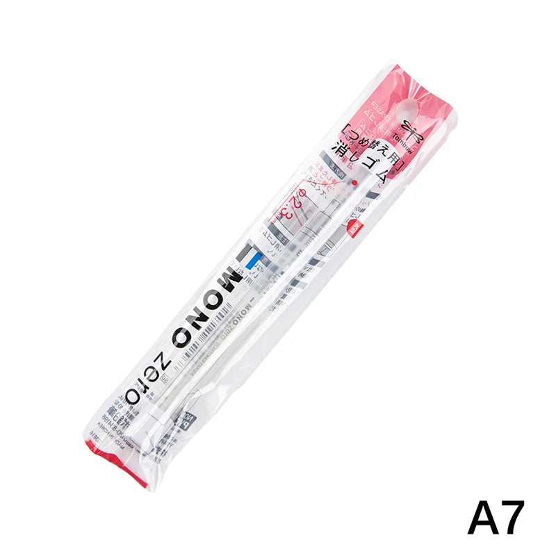 Tombow MONO Zero Mechanical Eraser Refillable Pen Shape Sketching Painting High Gloss Rubber Press Type School Stationery - A