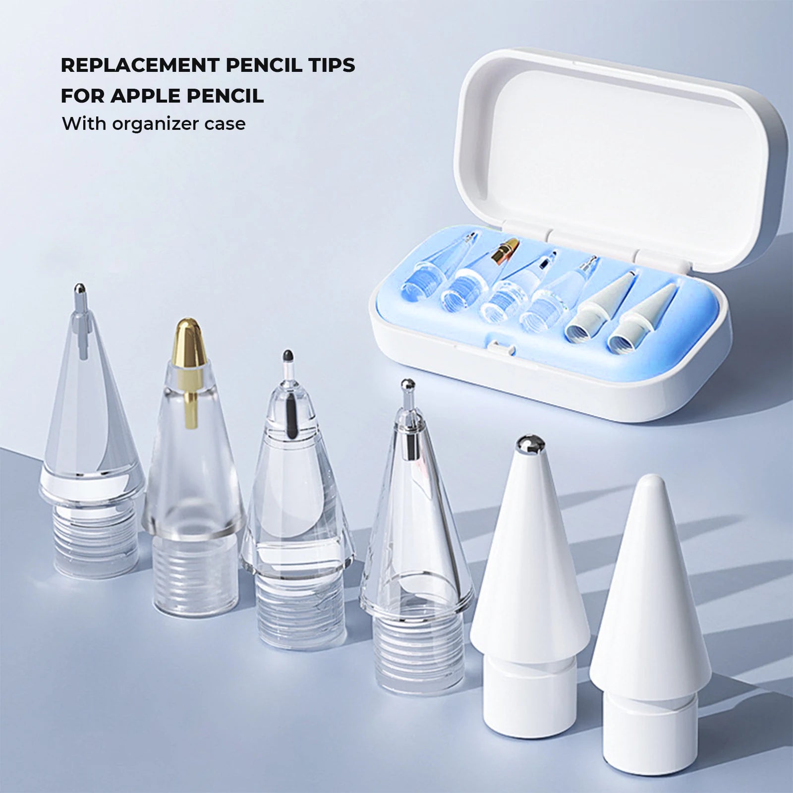 4 / 6 Pcs Replacement Pencil Tips For Apple Pencil Pro/2nd Gen/1st Gen/USB-C, Upgraded iPad Pen Tips With Storage Case