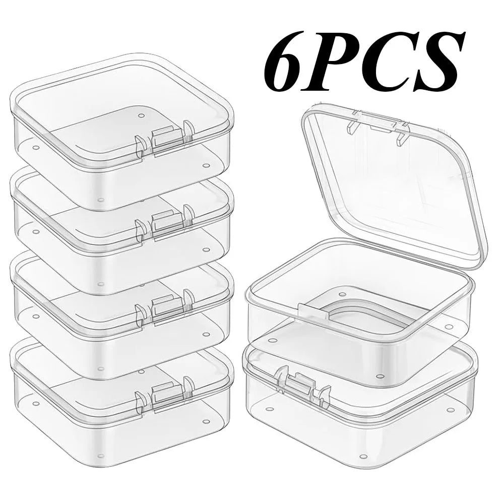 Transparent plastic craft storage box, portable multifunctional storage box, suitable for jewelry, beads, DIY art supplies - 