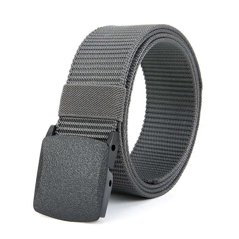 Military Automatic Buckle Nylon Belt Outdoor Hunting Multifunctional Tactical Canvas Belt Men Belt - QT3 gray