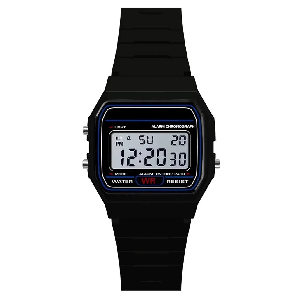 Luxury Men's Analog Digital Military Sport Watch LED Waterproof Wristwatch for Kids And Women with Bracelet Alarm - black