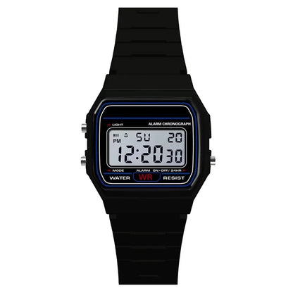 Luxury Men's Analog Digital Military Sport Watch LED Waterproof Wristwatch for Kids And Women with Bracelet Alarm - black