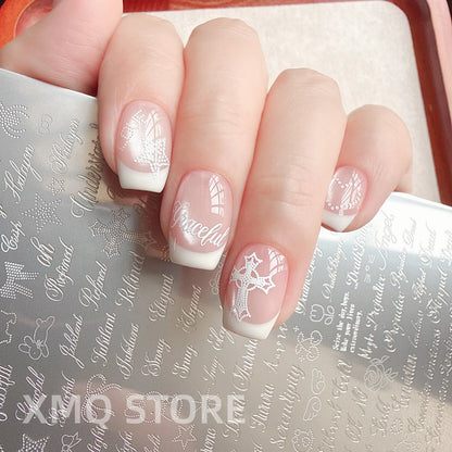 XMQ Nail Art Stamping Plates Handwriting Templates for Creative Design Manicure Tools