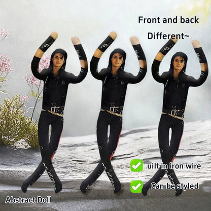 Michael Jackson Bendable Doll Flexible Wire Frame Poseable MJ Abstract Rat Jerky Doll King of Pop Collectible Fan Gift - A1-3