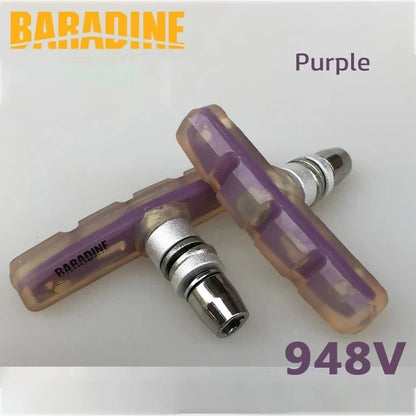 Baradine 948V MTB Bike V-brake Shoes Transparent 60mm Pads Bicycle Brake Blocks Bicycle Accessories - Purple