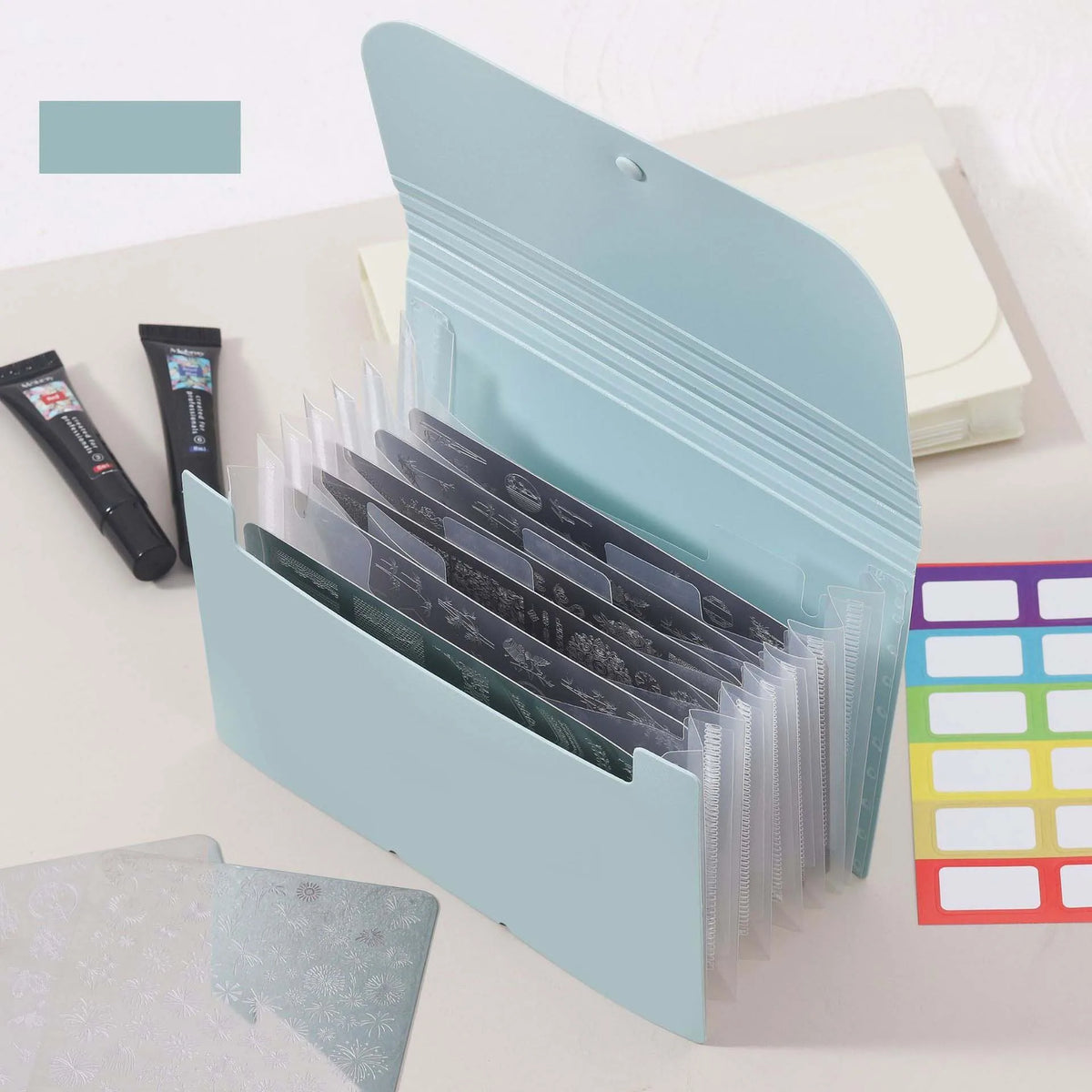 Nail Stamper Plates Storage Book, Foldable, Dust-proof and Scratch-resistant Nail Sticker Steel Plate Storage Album Bag Tool