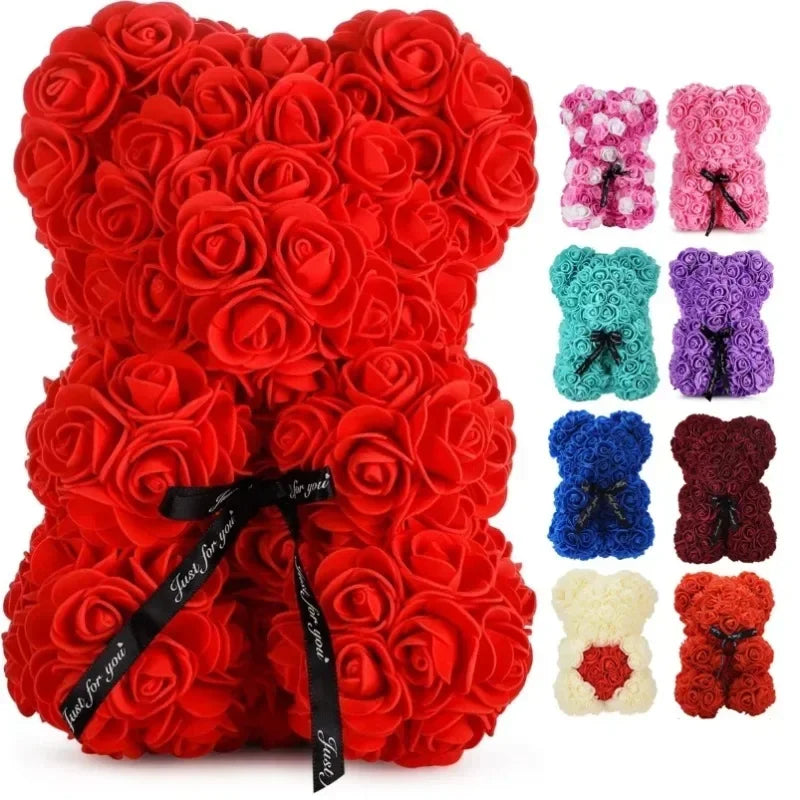 2026 Artificial Flower Eternal Rose Teddy Bear for 520 Mom Mother's Day Birthday Valentine's Day Anniversary Gifts & Decorati