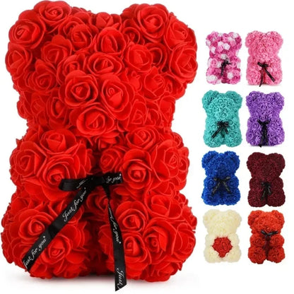 2026 Artificial Flower Eternal Rose Teddy Bear for 520 Mom Mother's Day Birthday Valentine's Day Anniversary Gifts & Decorati