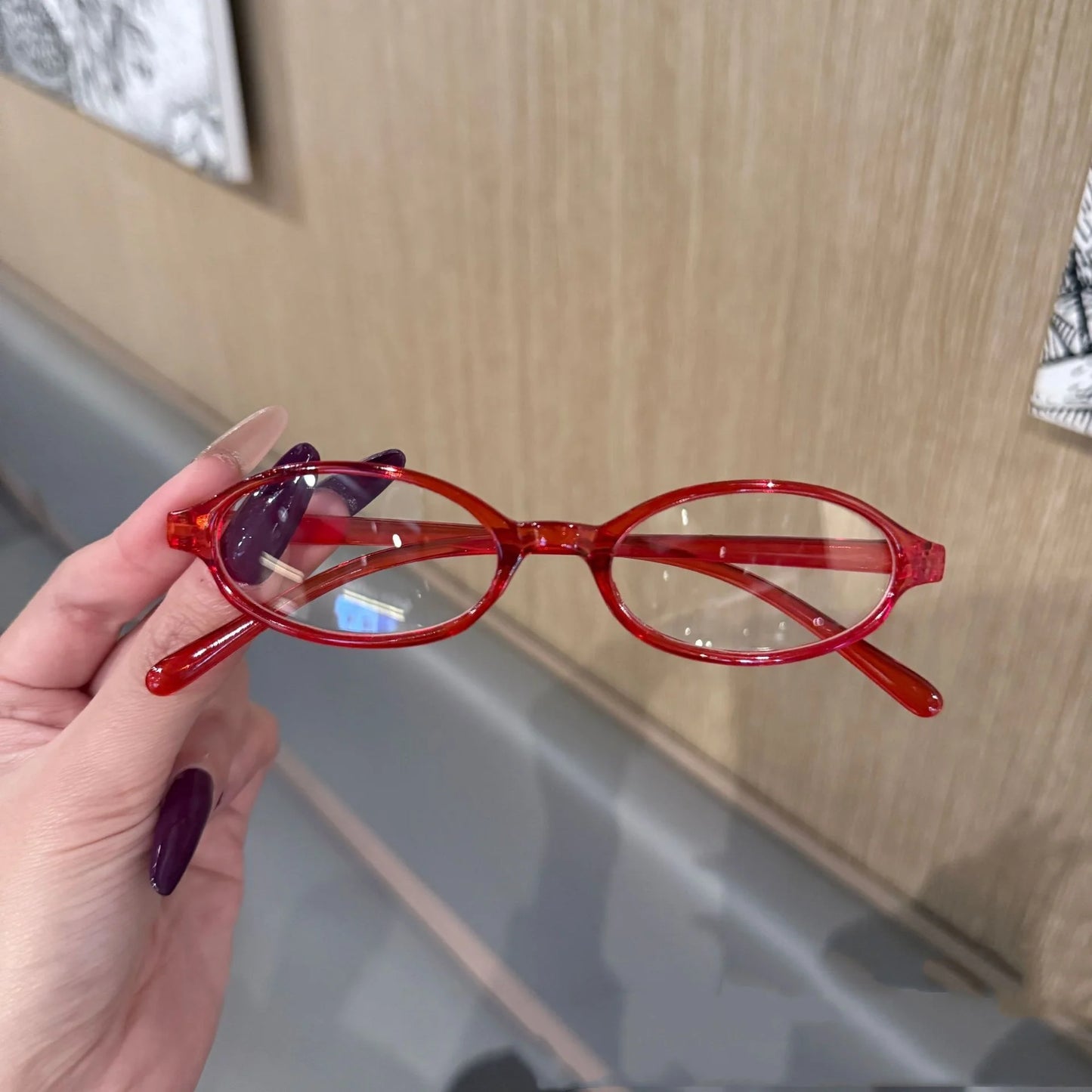 Y2K Retro Oval Square Glasses Colorful Small Frame Glasses Frame Women Anti Blue Light Computer Glasses Vintage Eyeglasses - 