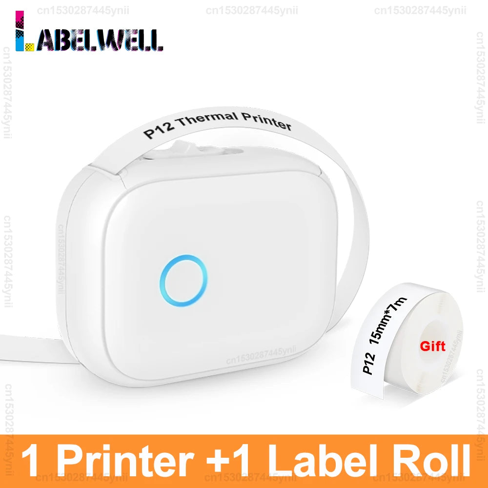 P12 Thermal Label Printer Similar as D11 D110 D101 Marklife P12 Mini Label Maker Handheld Label Machine with Adhesive Label T